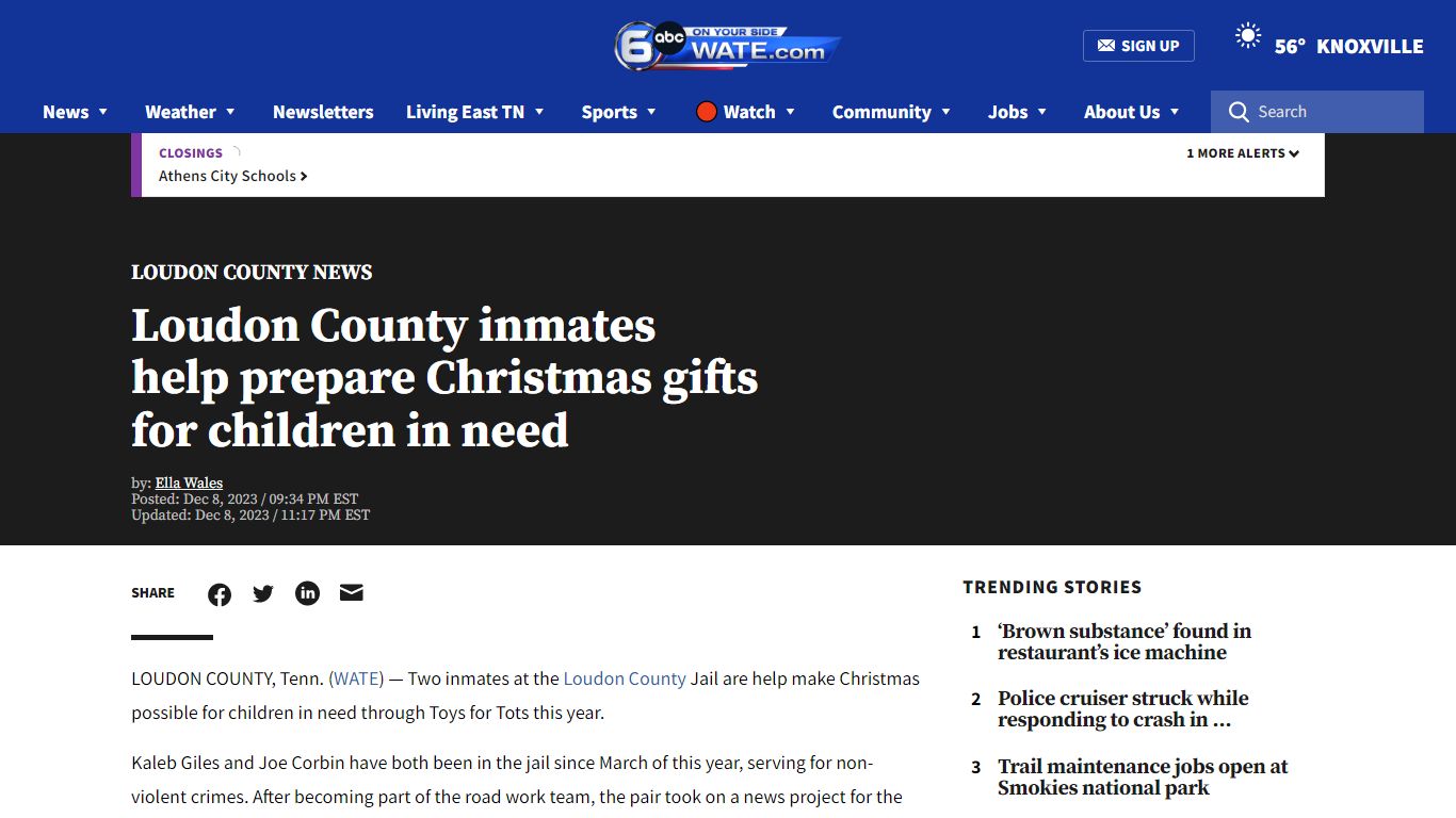 Loudon County inmates help prepare Christmas gifts for children in need ...